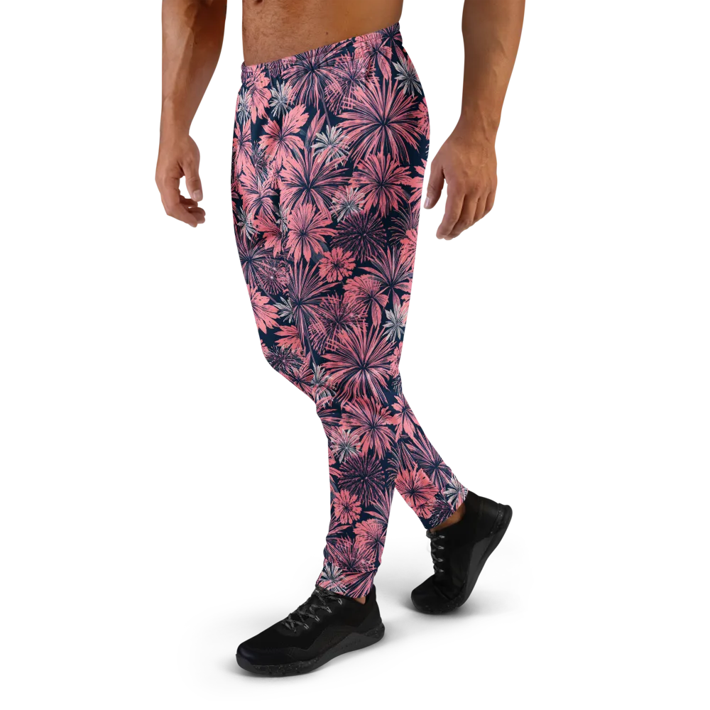 Midnight Coral Garden on Men's Joggers — Left