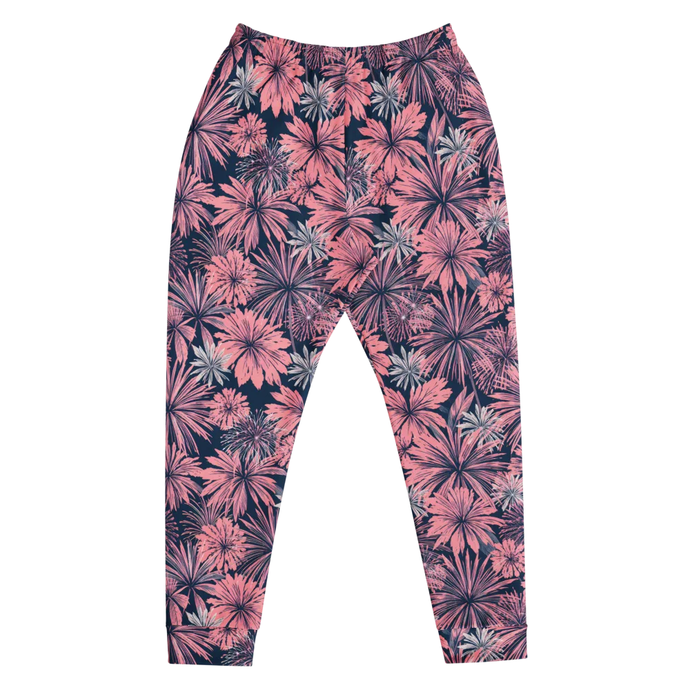 Midnight Coral Garden on Men's Joggers — Front
