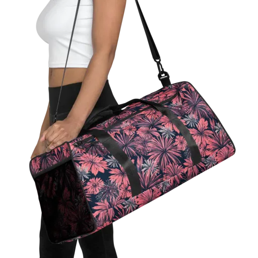 Midnight Coral Garden on a Duffle Bag