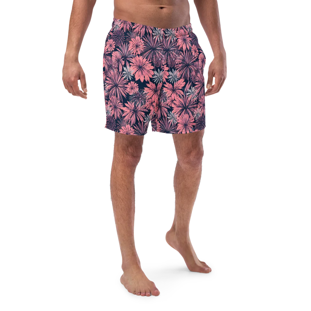 Midnight Coral Garden on Swim Trunks — Front