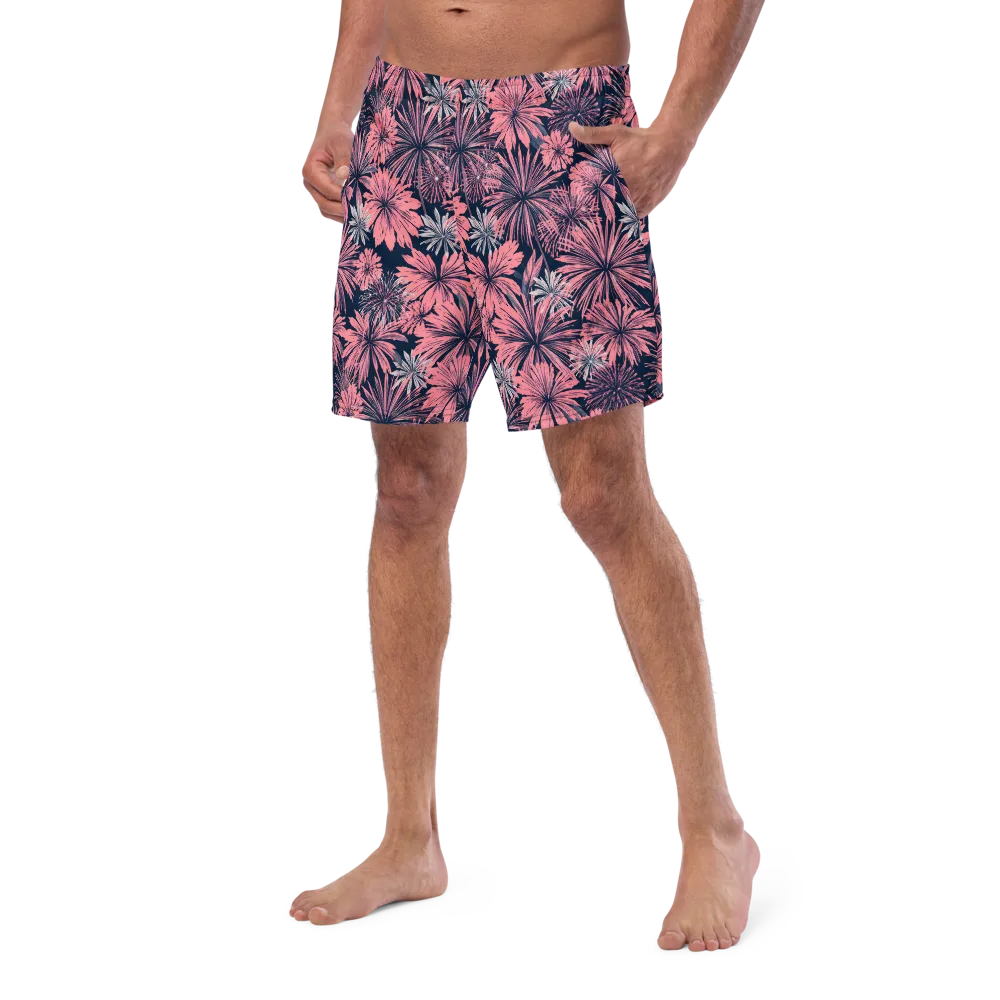 Midnight Coral Garden on Swim Trunks — Left Front