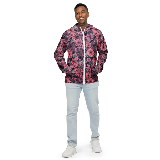 Midnight Coral Garden on a Men's Windbreaker
