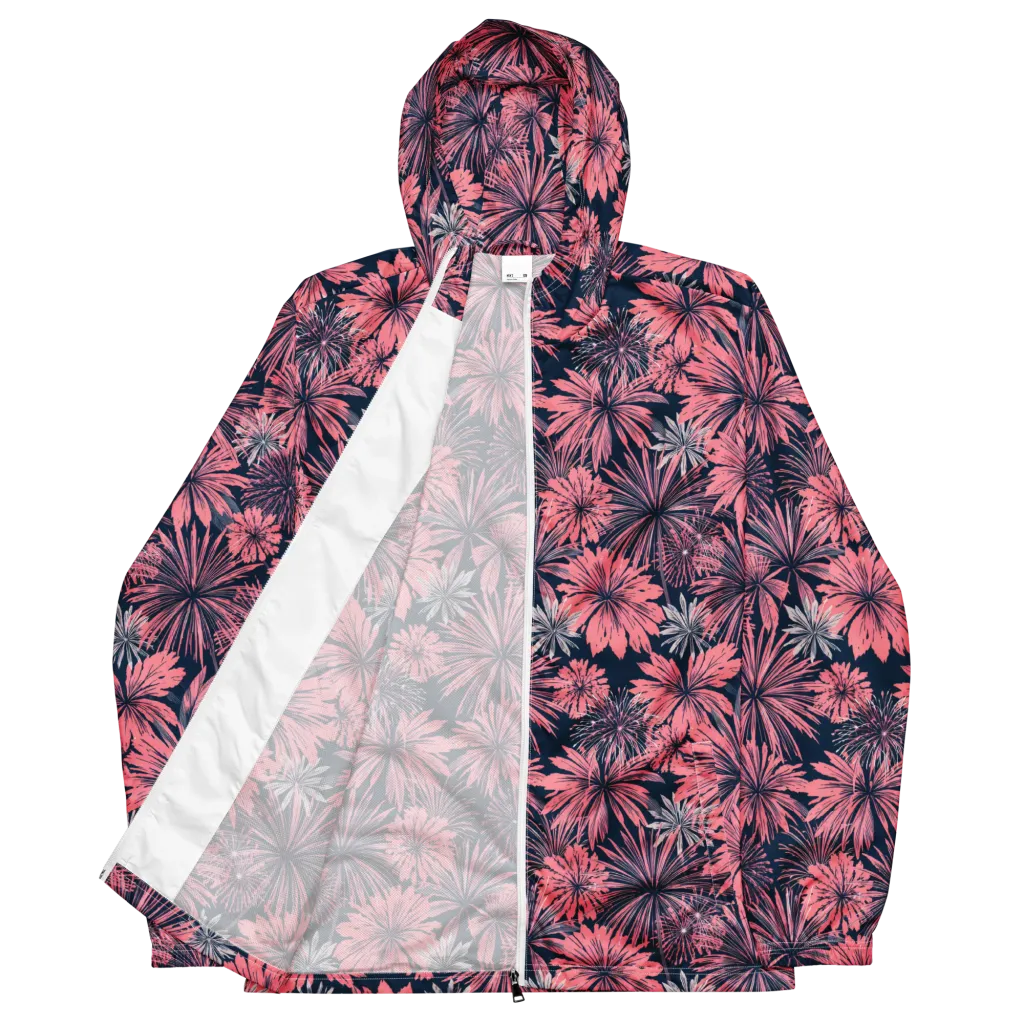 Midnight Coral Garden on Men's Windbreaker — Front