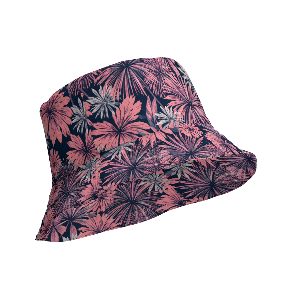 Midnight Coral Garden on Reversible Bucket Hat — Product details Outside