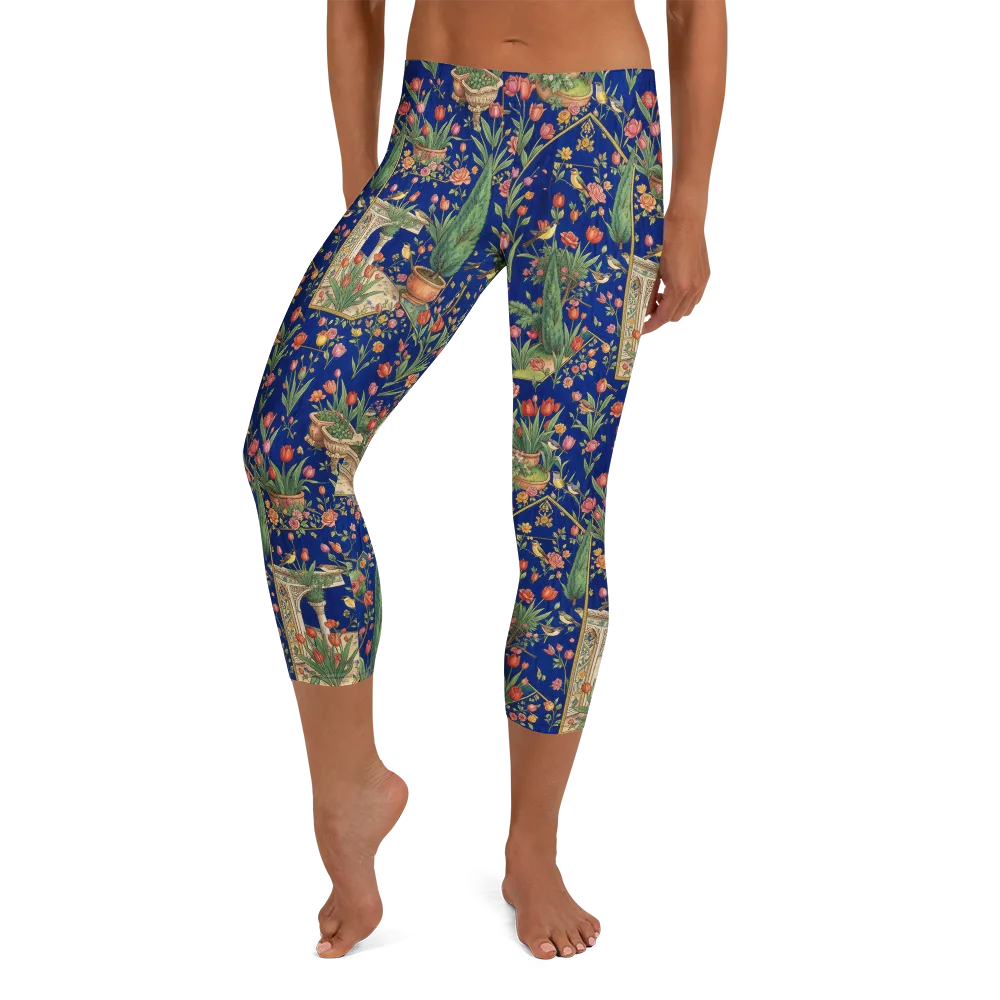 Cypress Aviary on Capri Leggings — Front