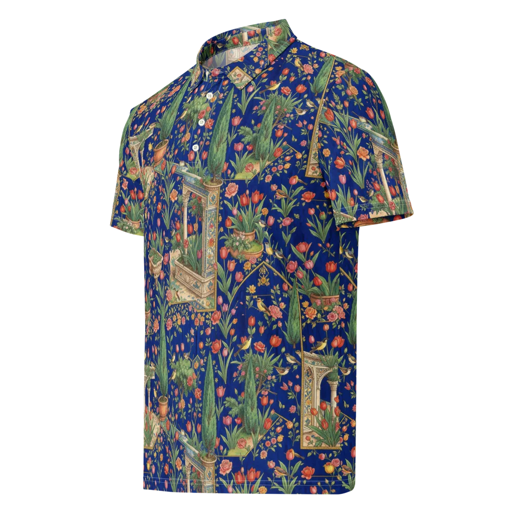 Cypress Aviary on Men's Slim Fit Polo Shirt — Left Front