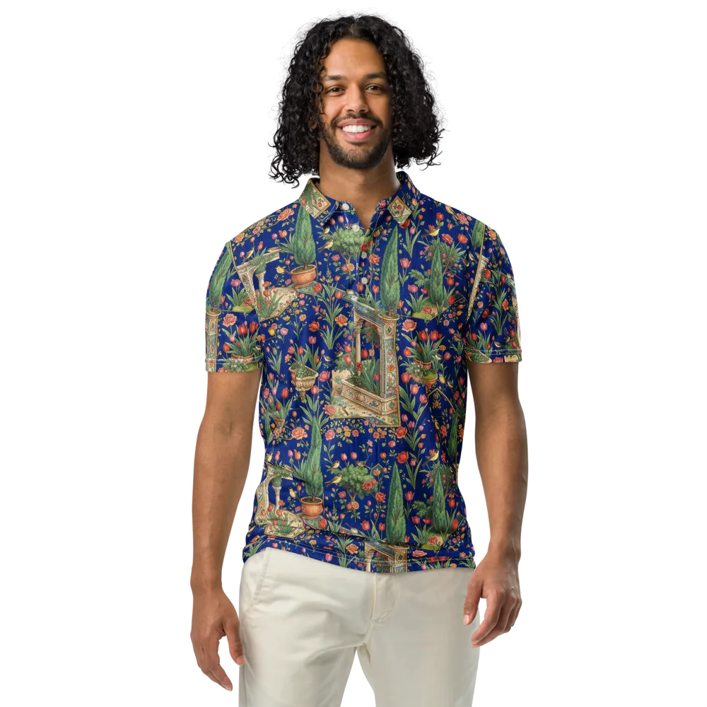 Cypress Aviary on Men's Slim Fit Polo Shirt — Front