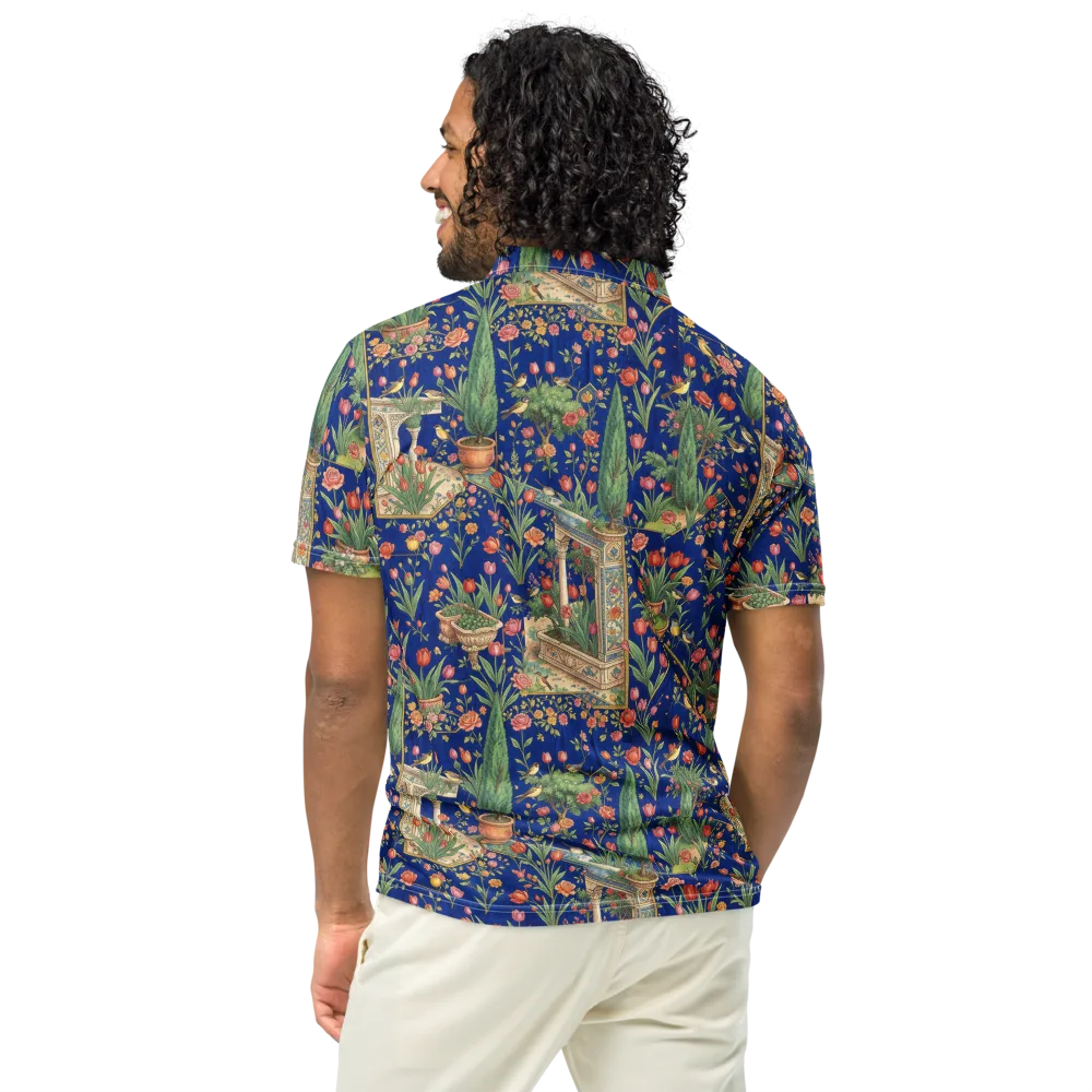 Cypress Aviary on Men's Slim Fit Polo Shirt — Back