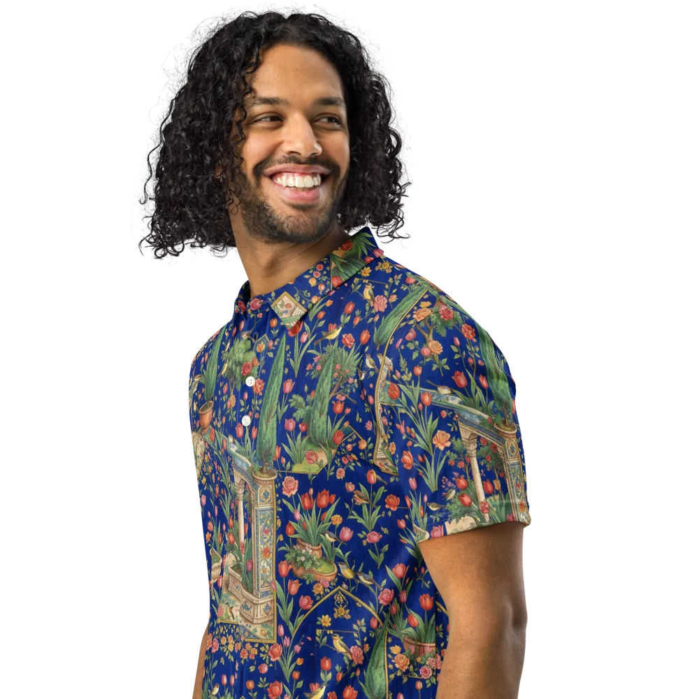 Cypress Aviary on Men's Slim Fit Polo Shirt — Left Front