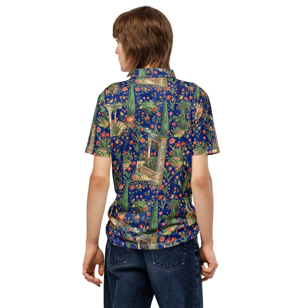 Cypress Aviary on Men's Slim Fit Polo Shirt — Back
