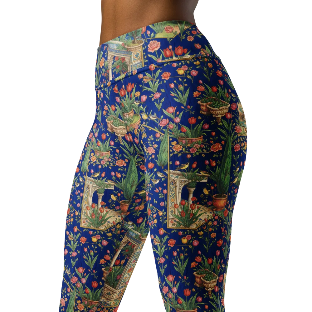 Cypress Aviary on Yoga Leggings — Left Front