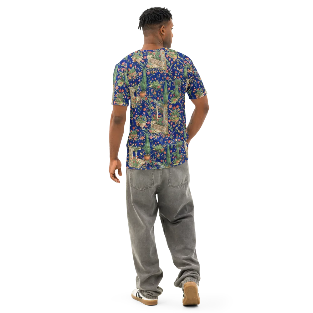 Cypress Aviary on Men's Cotton Crew Neck T-Shirt — Back