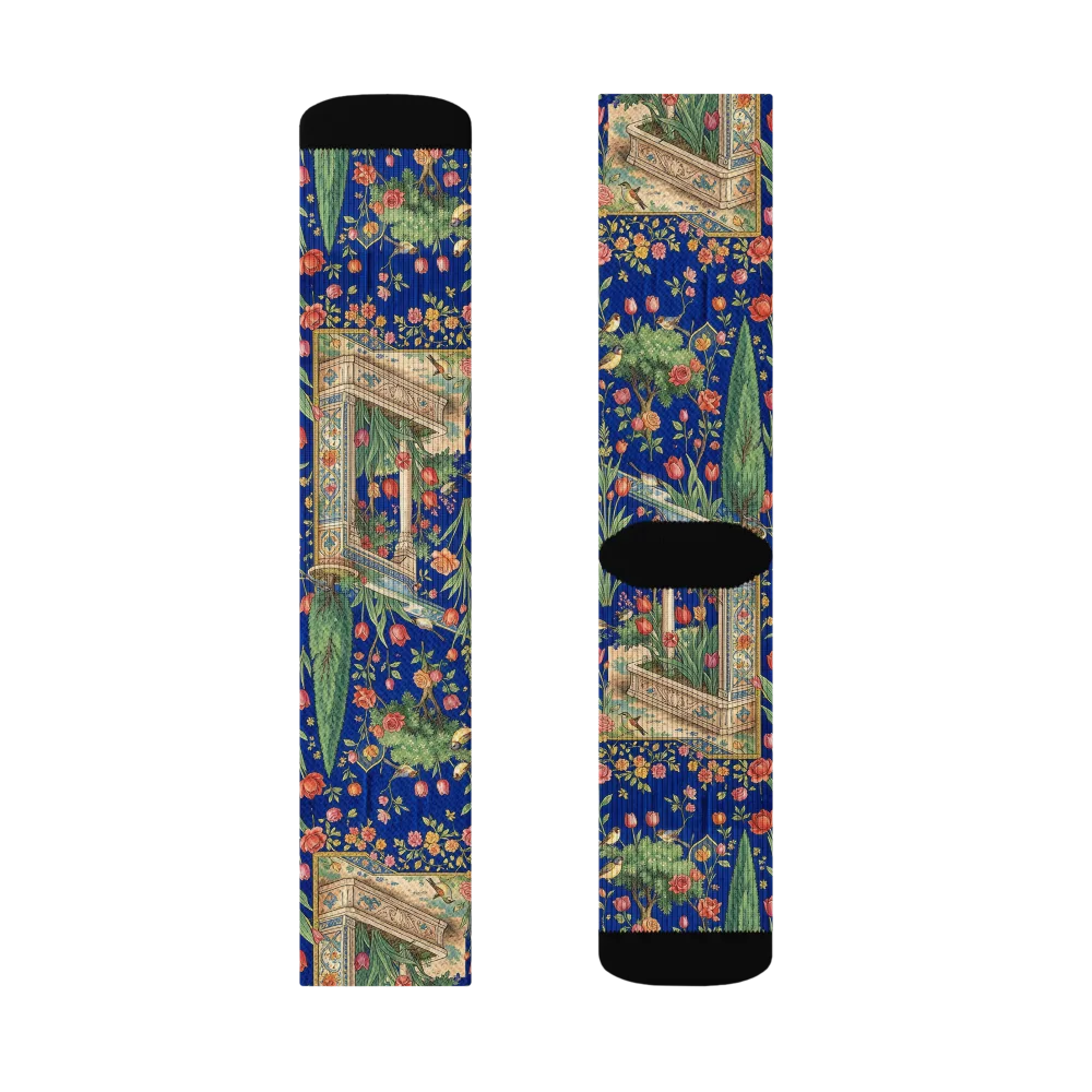Cypress Aviary on Socks — Left Sock