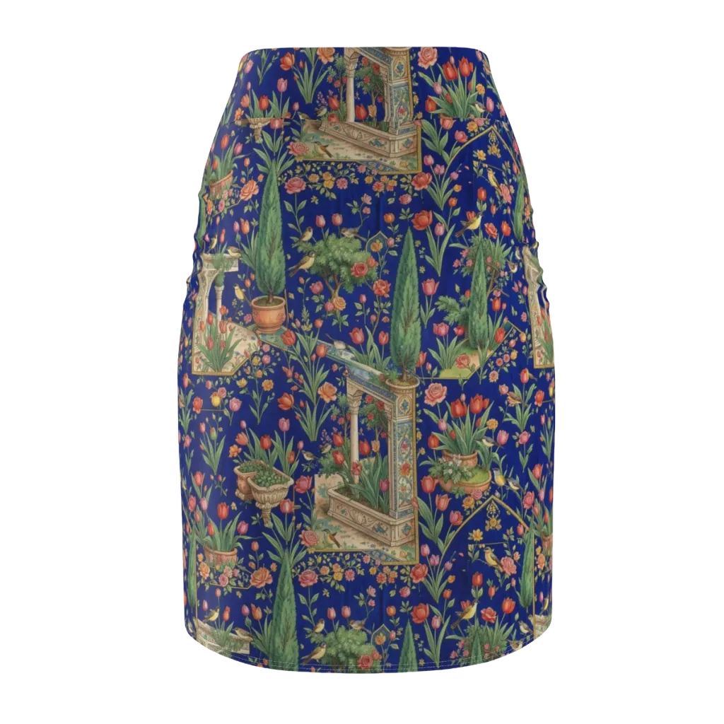 Cypress Aviary on Pencil Skirt — Back