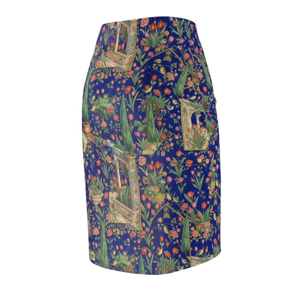 Cypress Aviary on Pencil Skirt — Back Side