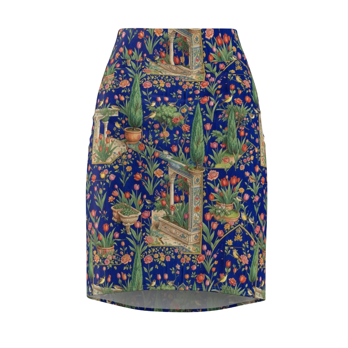 Cypress Aviary on Pencil Skirt — Front