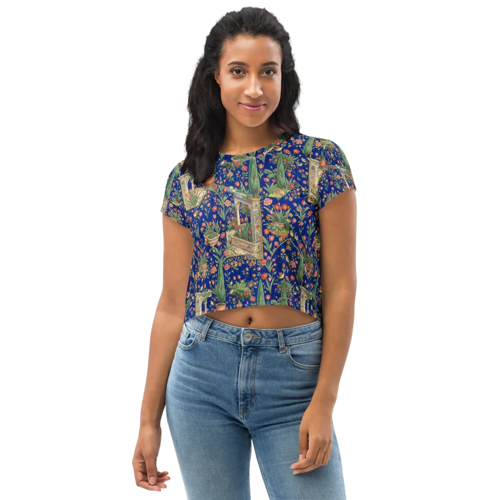 Cypress Aviary on Crop Tee — Front