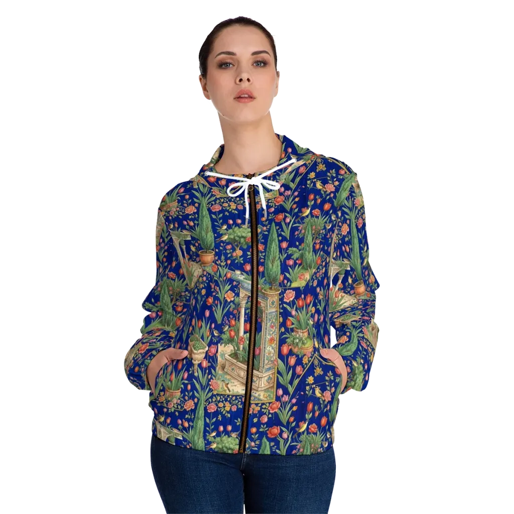 Cypress Aviary on Women's Full-Zip Hoodie — Front On Person