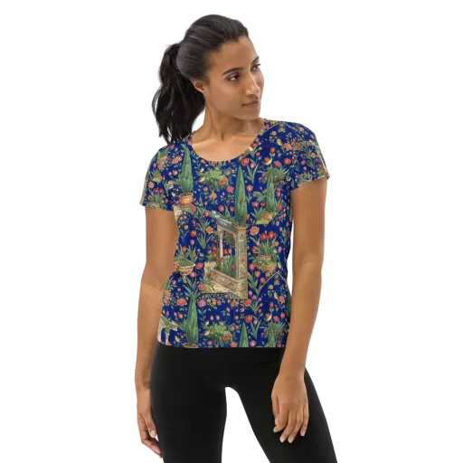 Cypress Aviary on a Women's Athletic T-Shirt