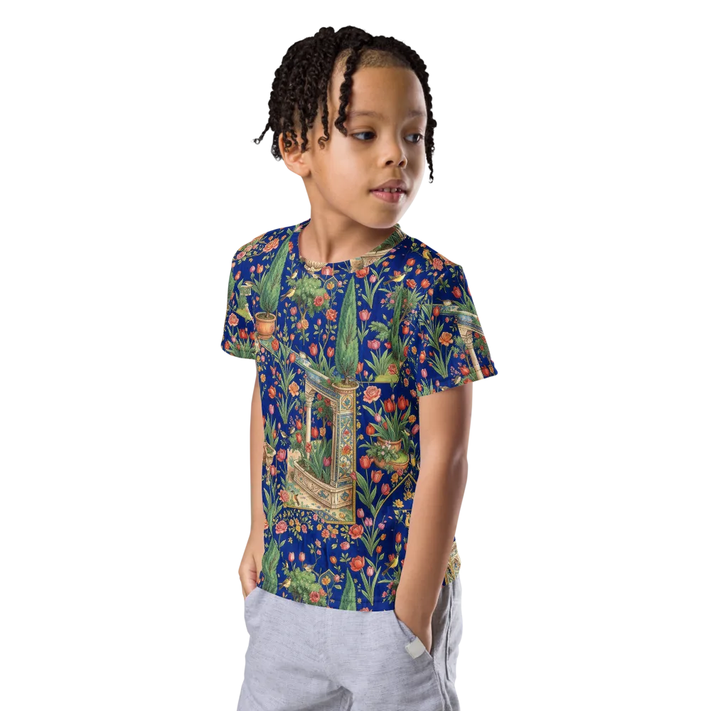 Cypress Aviary on Kids Crew Neck T-Shirt — Left Front