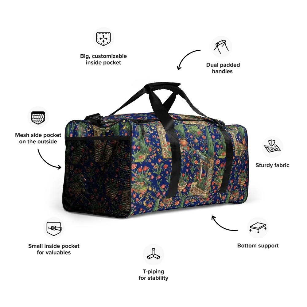 Cypress Aviary on Duffle Bag — Right Front