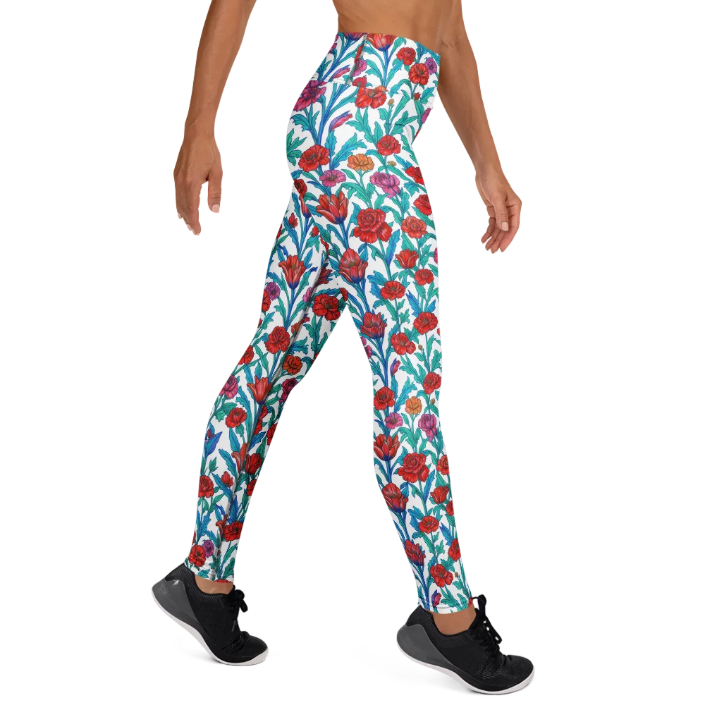 Scarlet Garden on Yoga Leggings — Right