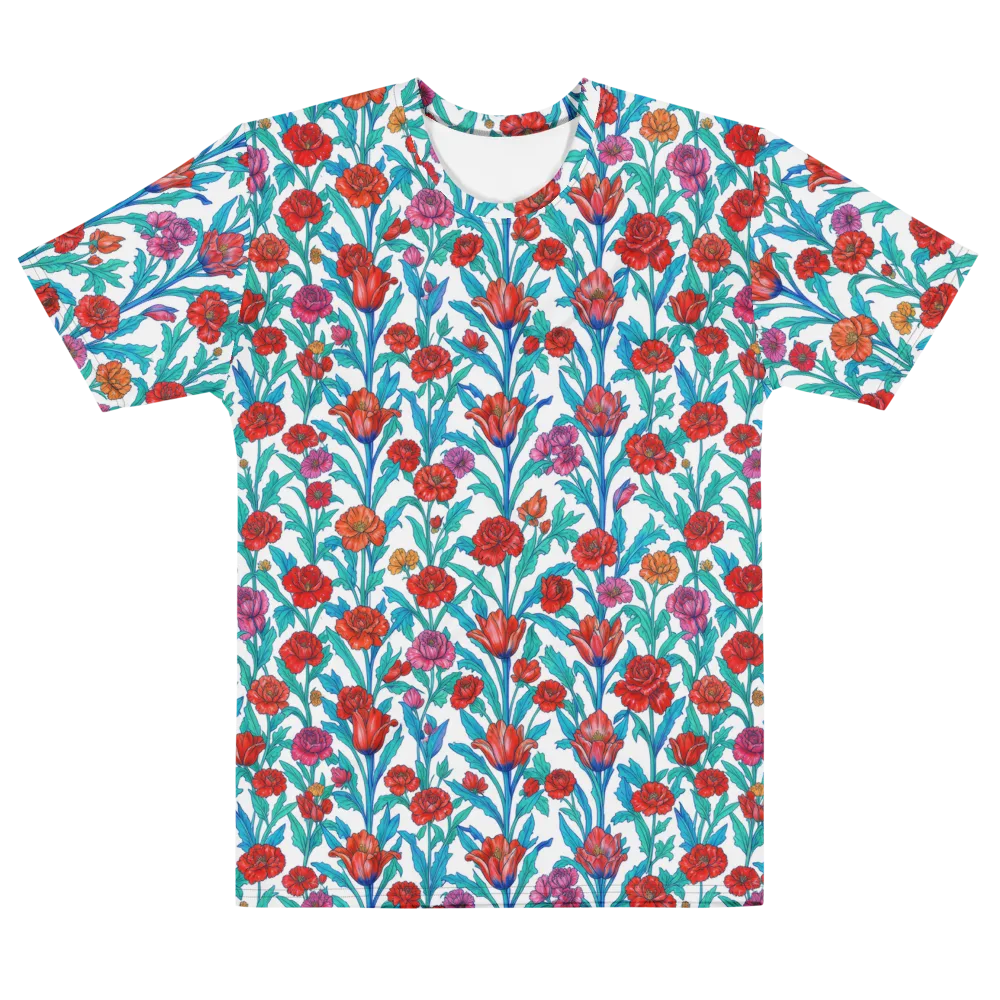 Scarlet Garden on Men's Cotton Crew Neck T-Shirt — Front
