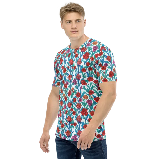 Scarlet Garden on a Men's Crew Neck T-Shirt