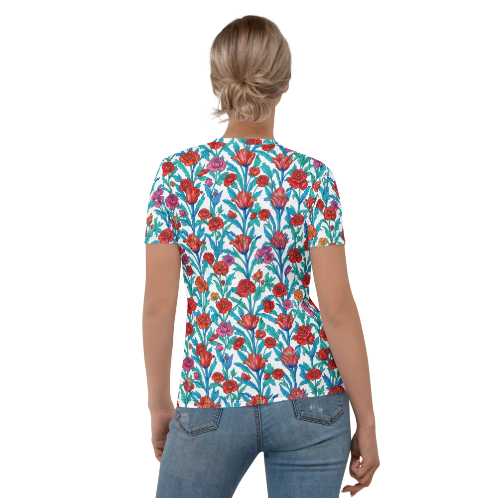 Scarlet Garden on Women's Crew Neck T-Shirt — Back