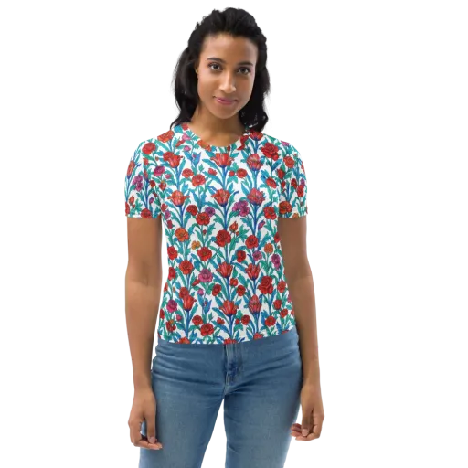 Scarlet Garden on a Women's Crew Neck T-Shirt