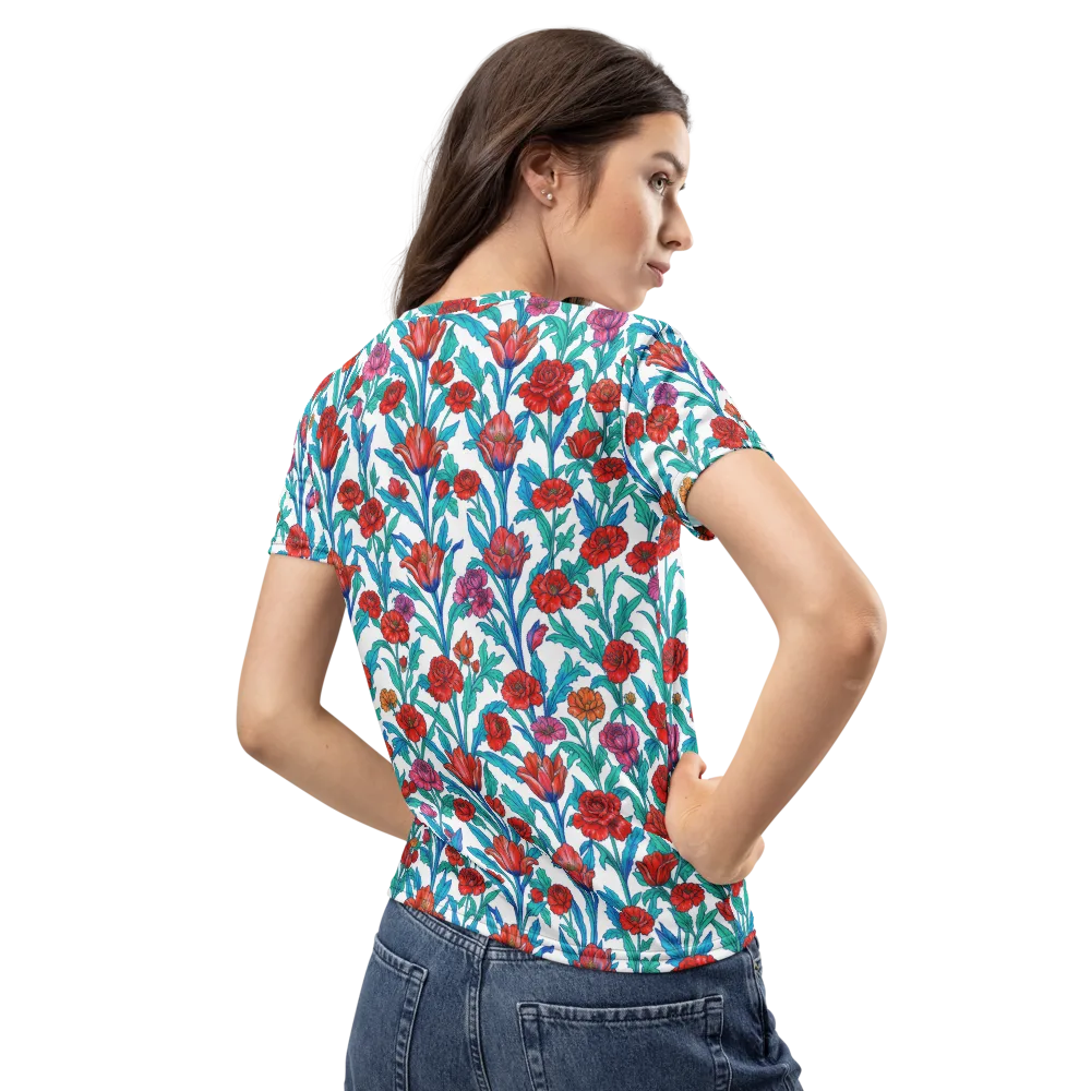 Scarlet Garden on Women's Crew Neck T-Shirt — Back
