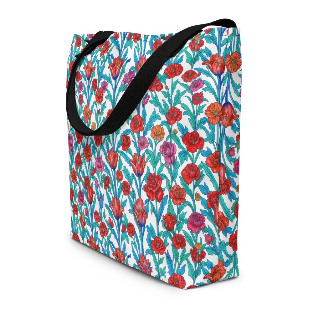 Scarlet Garden on Large Tote Bag W/ Pocket — Front