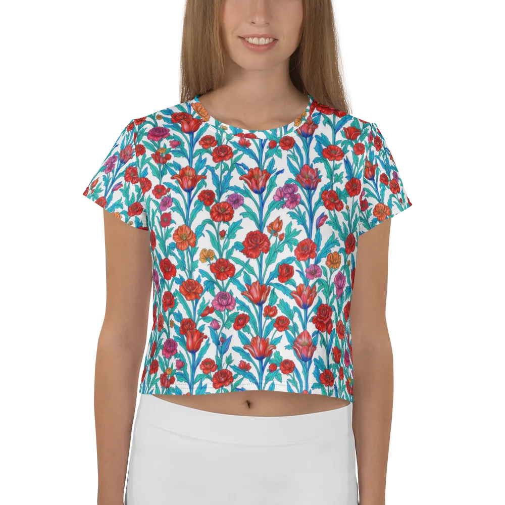 Scarlet Garden on Crop Tee — Front