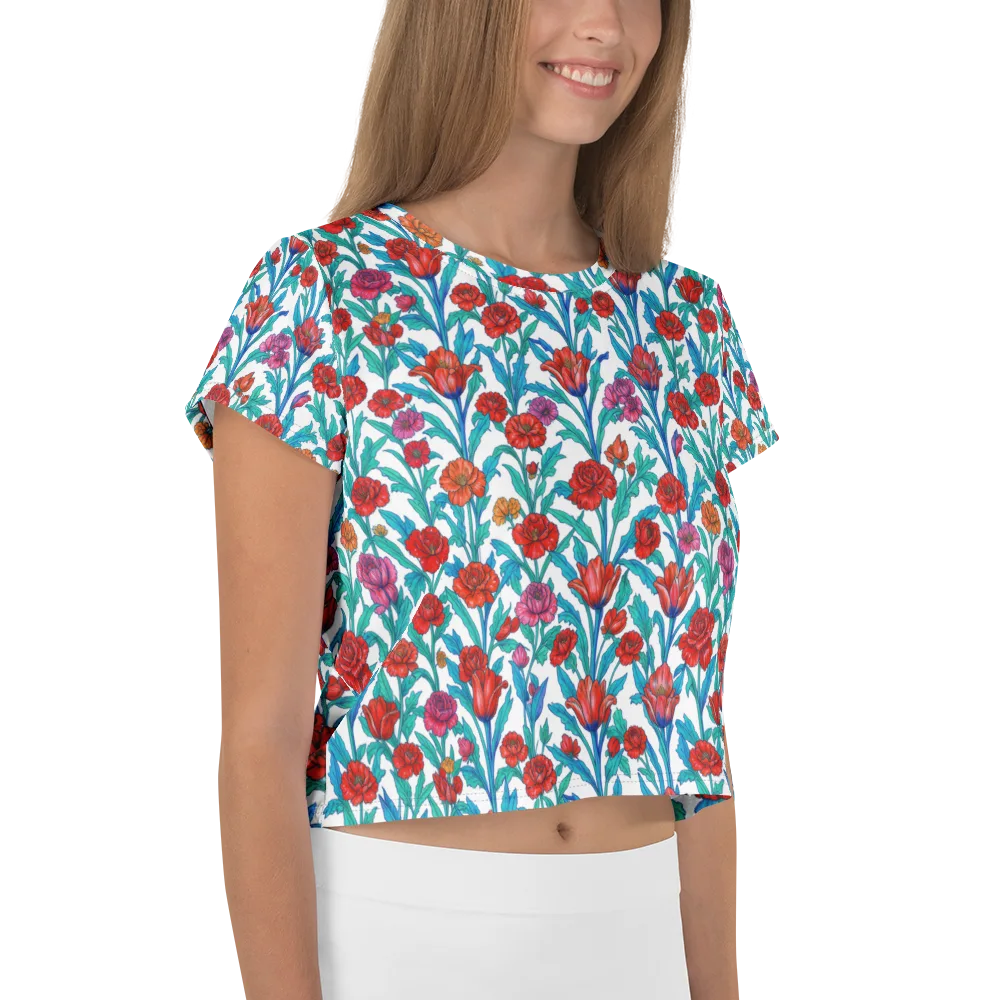 Scarlet Garden on Crop Tee — Right
