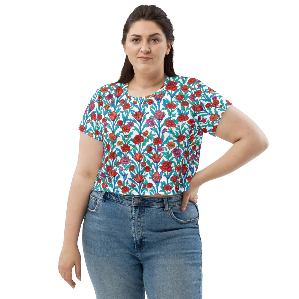 Scarlet Garden on Crop Tee — Front