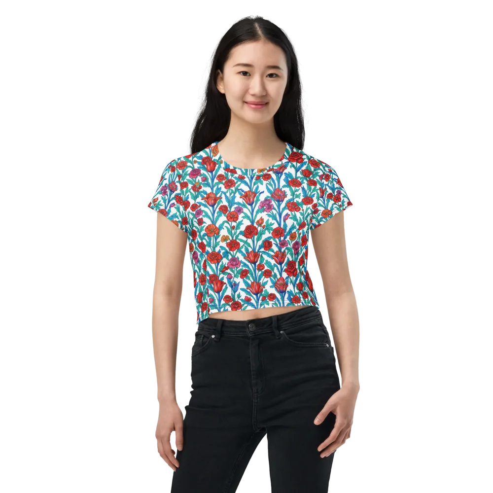 Scarlet Garden on Crop Tee — Front