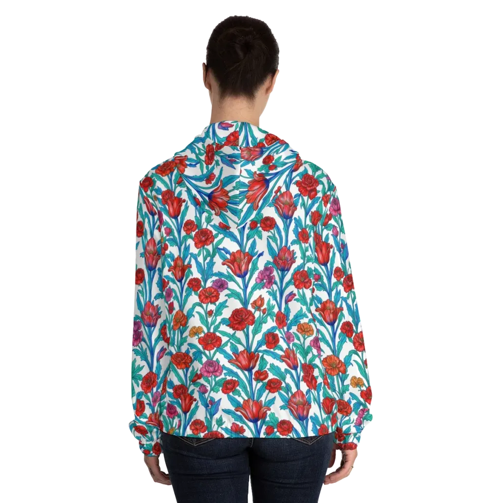 Scarlet Garden on Women's Full-Zip Hoodie — Back On Person