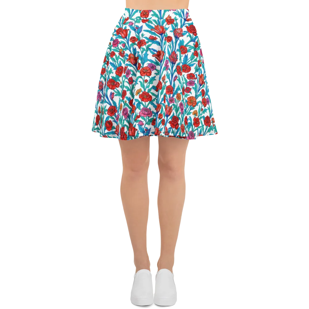 Scarlet Garden on Skater Skirt — Front