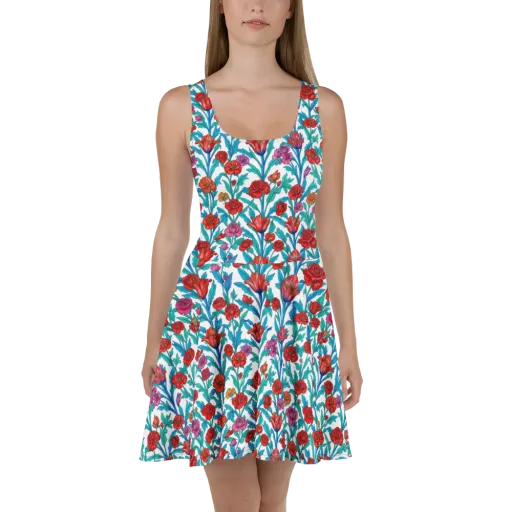 Scarlet Garden on a Skater Dress