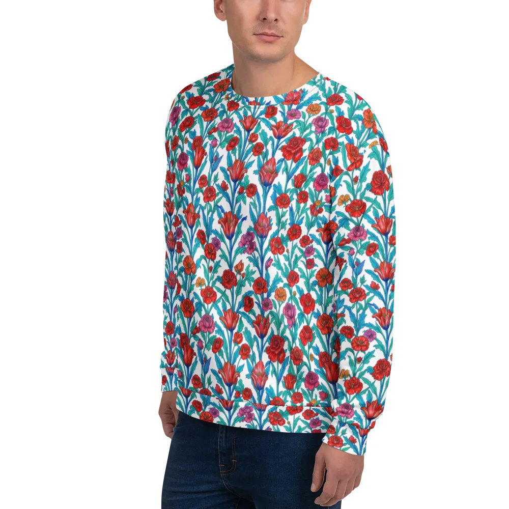 Scarlet Garden on Sweatshirt — Left Front