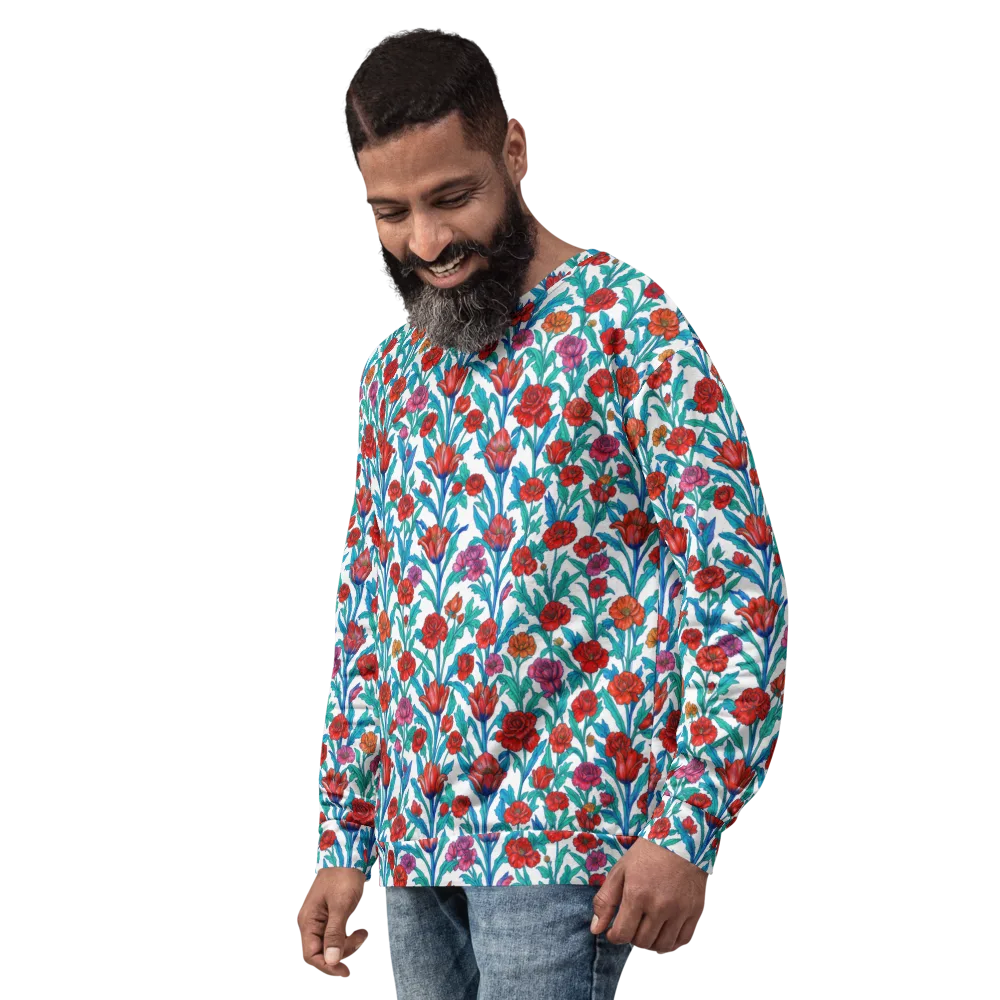 Scarlet Garden on Sweatshirt — Left Front