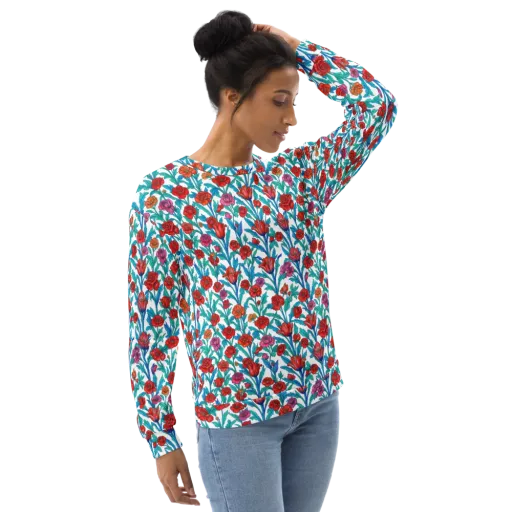 Scarlet Garden on a Sweatshirt