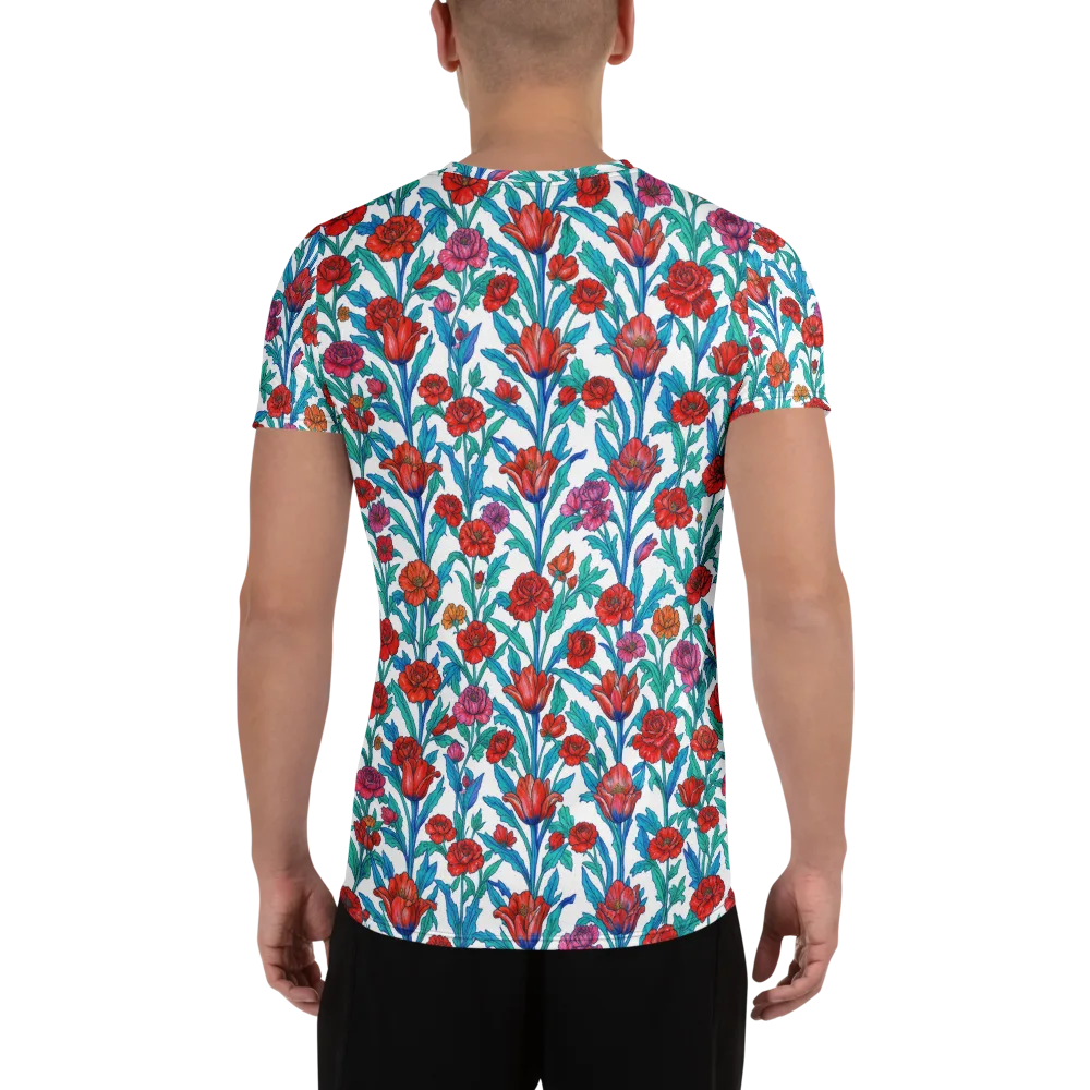 Scarlet Garden on Men's Athletic T-Shirt — Back