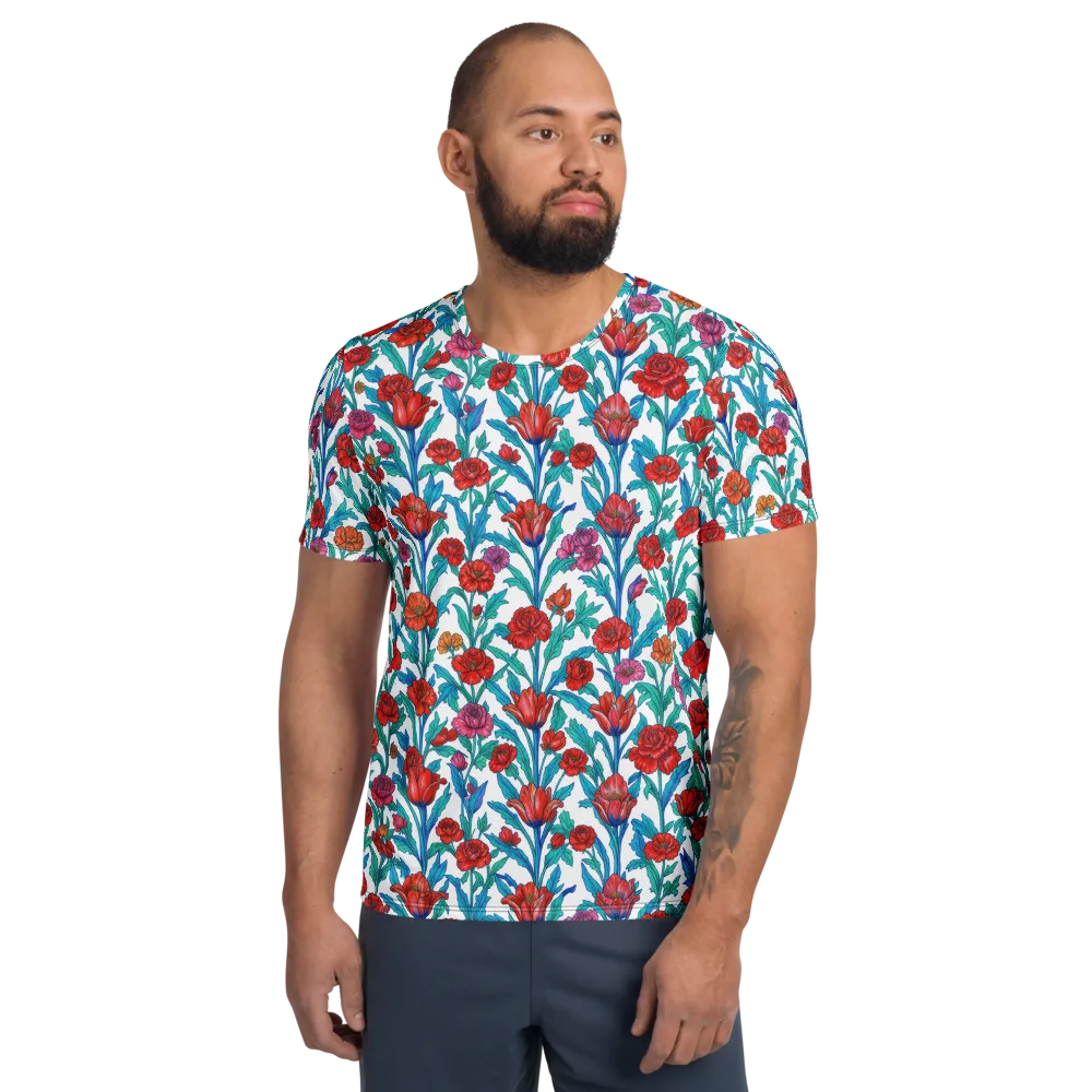 Scarlet Garden on Men's Athletic T-Shirt — Front