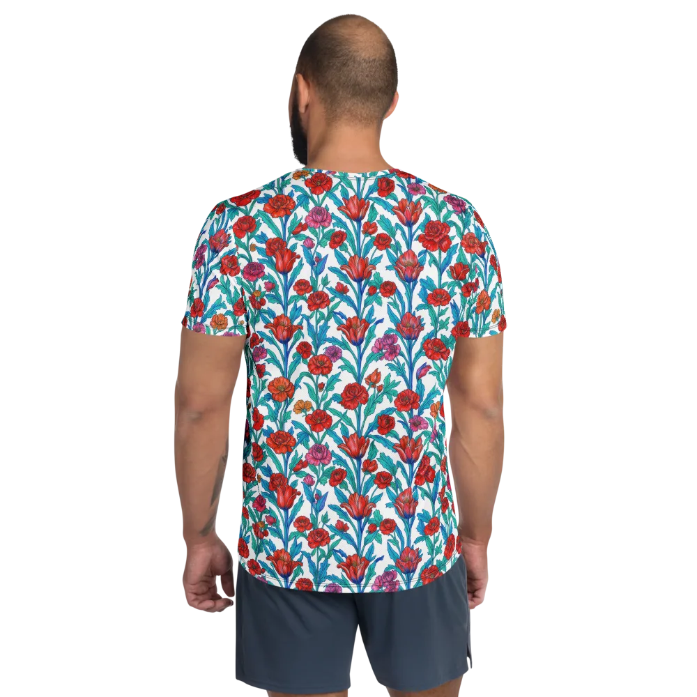 Scarlet Garden on Men's Athletic T-Shirt — Back