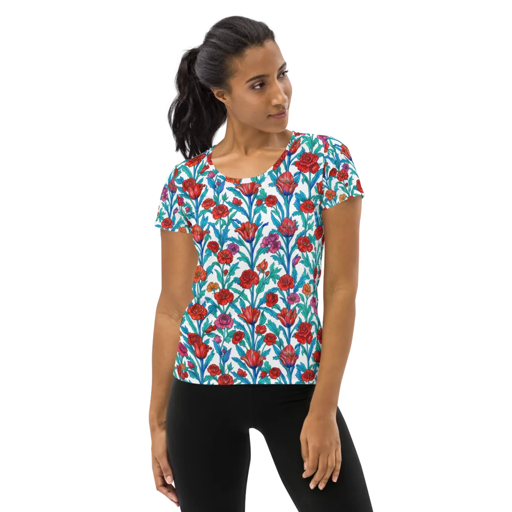 Scarlet Garden on Women's Athletic T-Shirt — Front