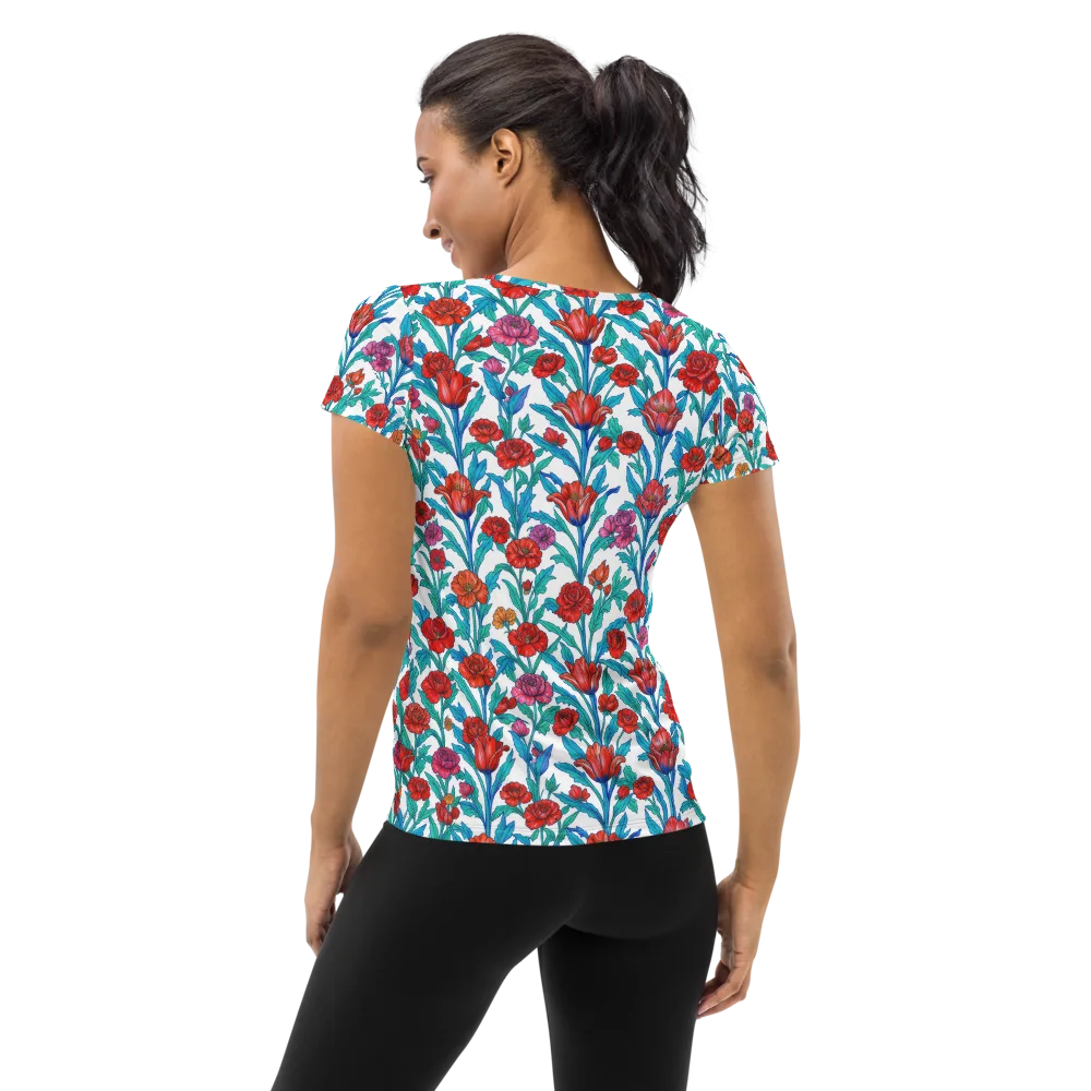 Scarlet Garden on Women's Athletic T-Shirt — Back