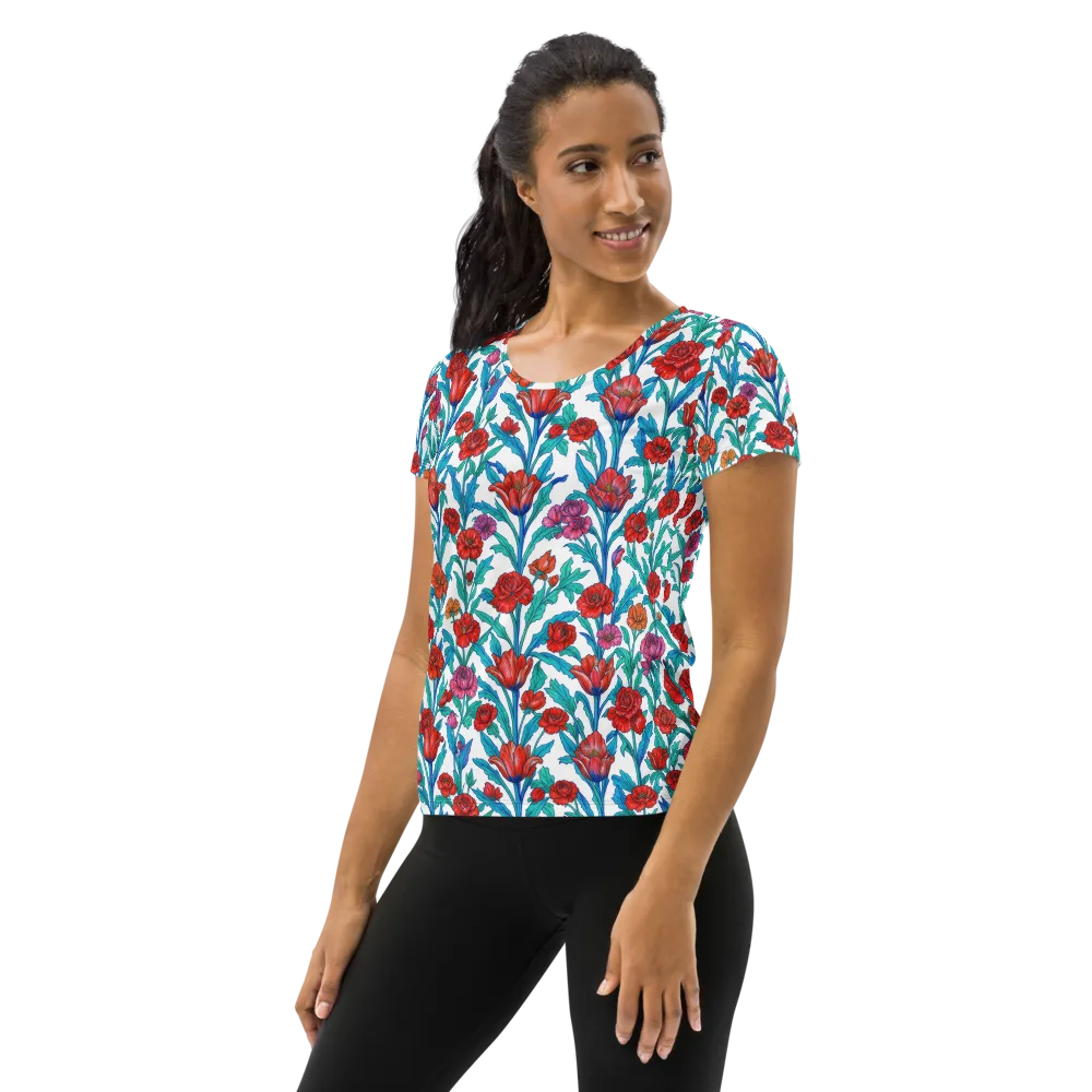 Scarlet Garden on Women's Athletic T-Shirt — Left