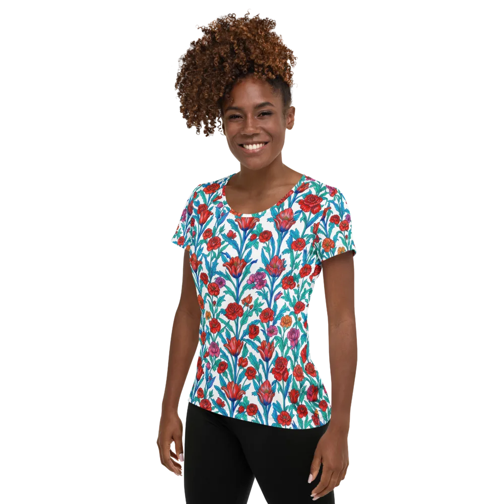 Scarlet Garden on Women's Athletic T-Shirt — Left