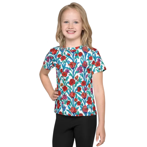 Scarlet Garden on a Kids Crew Neck T-Shirt